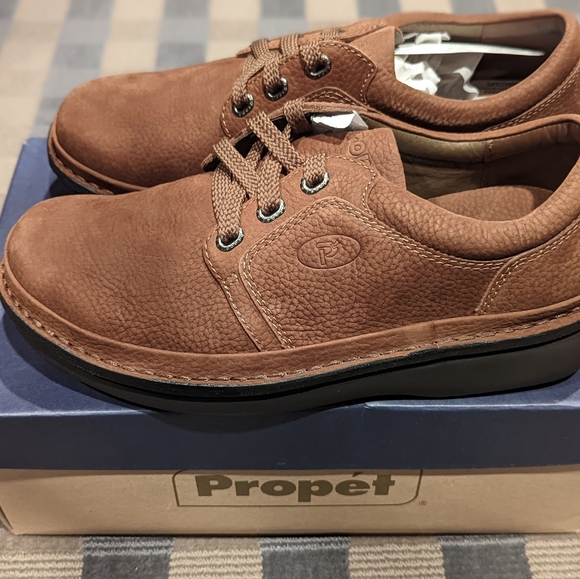 Propet leather brown orthopedic walking shoes 9 5E - Picture 1 of 5